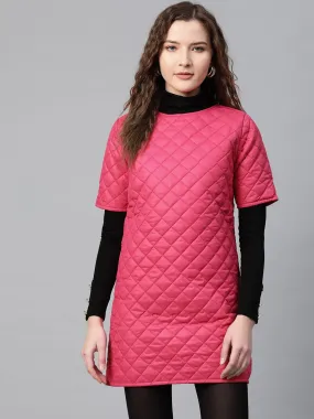 Fuchsia Quilted Shift Dress