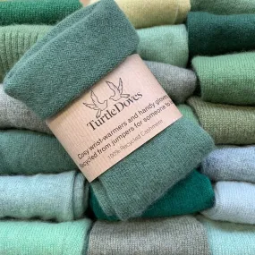 Green Mix Lightweight Cashmere Fingerless Gloves