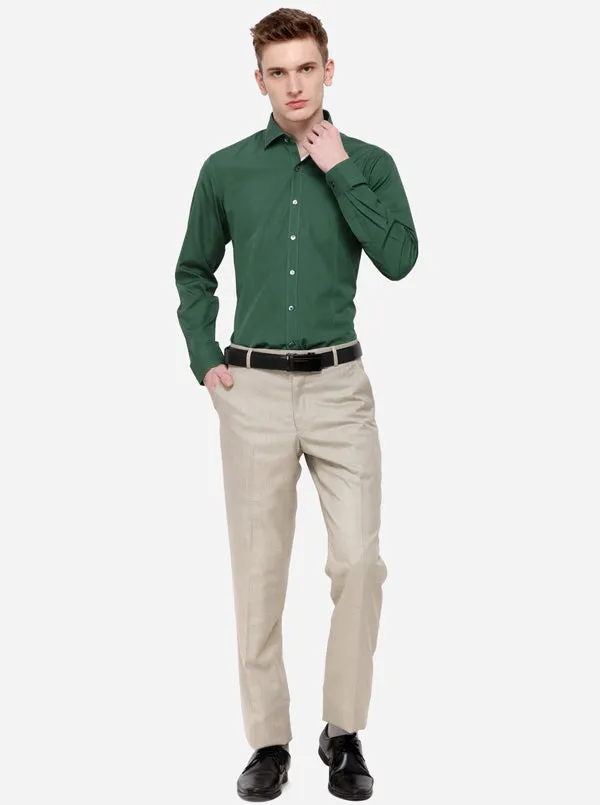 Green Solid Slim Fit Party Wear Shirt | Wyre