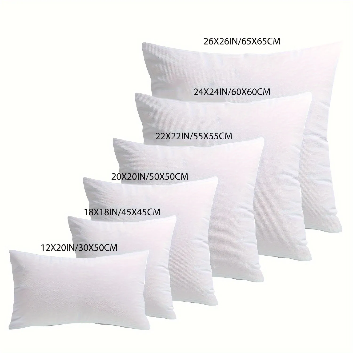 Hypoallergenic 100% Virgin Fiber Pillow Inserts, Square Form Microfiber Throw Pillow Inserts, Couch Sofa Pillows For Office