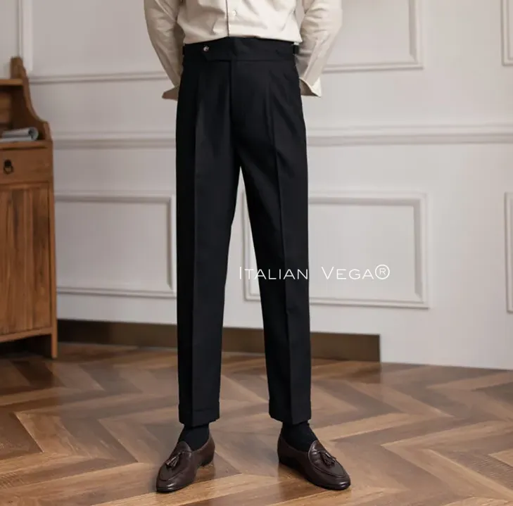 Italian Black Signature Gurkha Pants by Italian Vega®