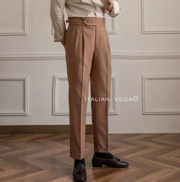 Italian Khakhi Signature Gurkha Pants by Italian Vega®