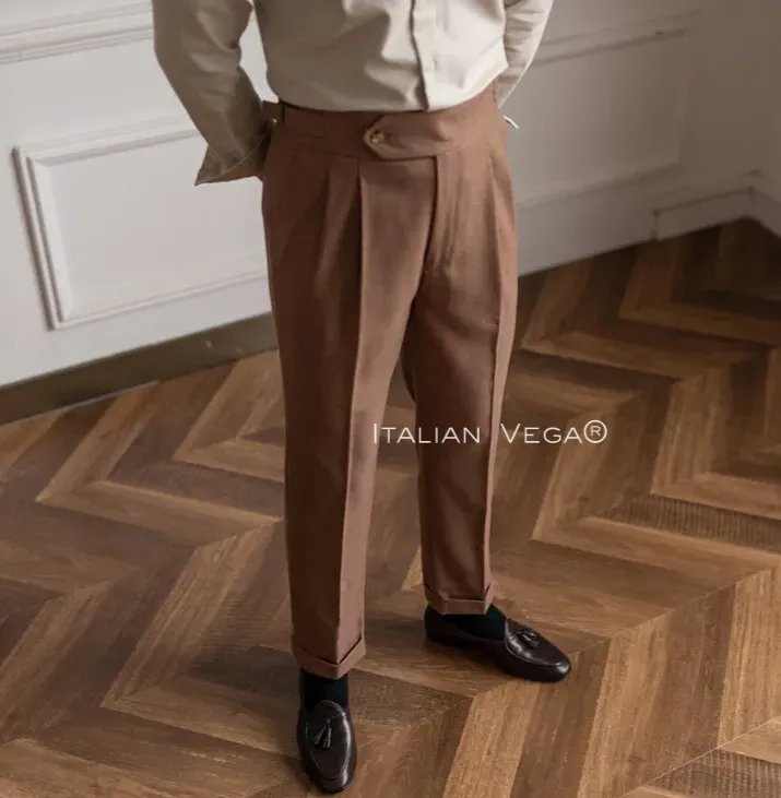 Italian Khakhi Signature Gurkha Pants by Italian Vega®