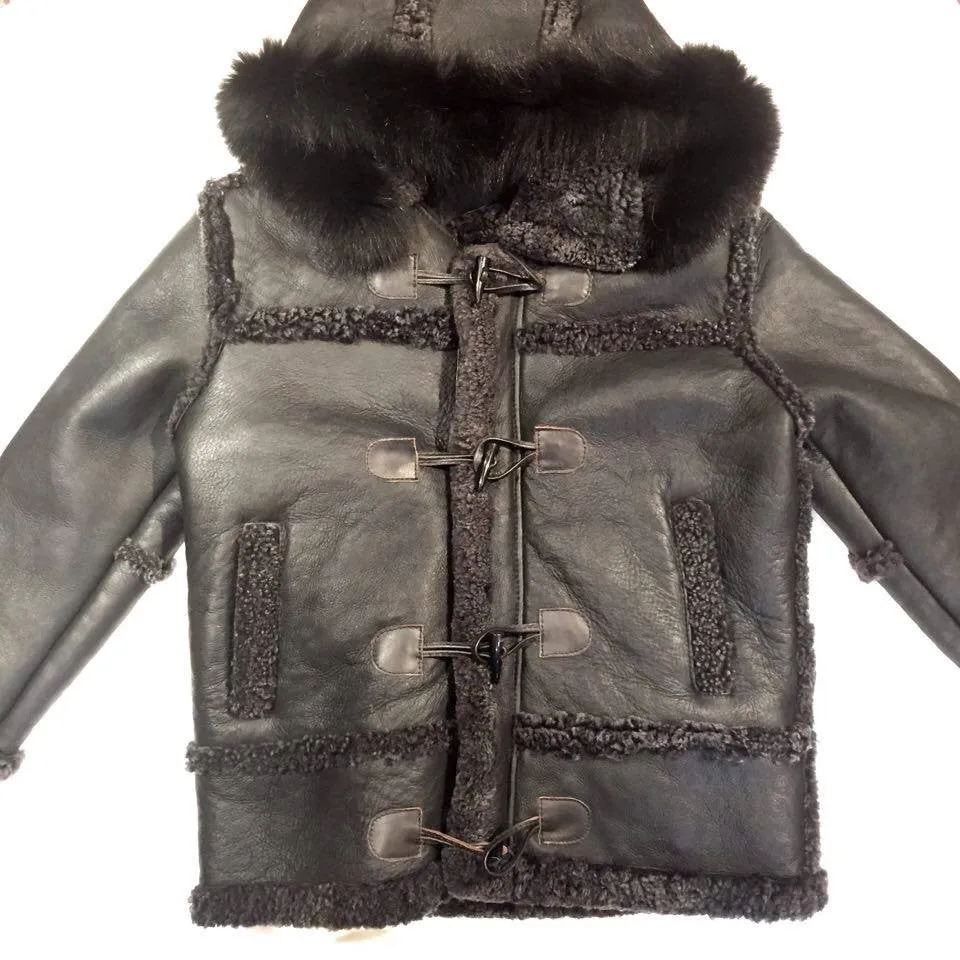 Jakewood Black Duffle Mink Shearling Coat