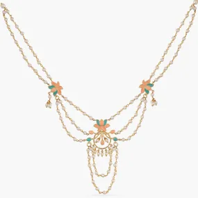 Jalaja Lotus Center Layered Pearl Necklace