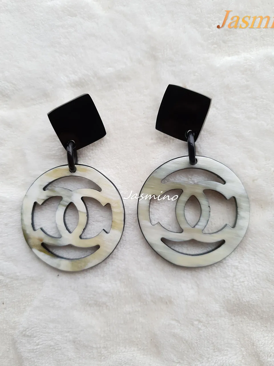 Jasmino Trendy Elegant C Shaped Handmade Jewelry Earrings Made By Natural Buffalo Horn