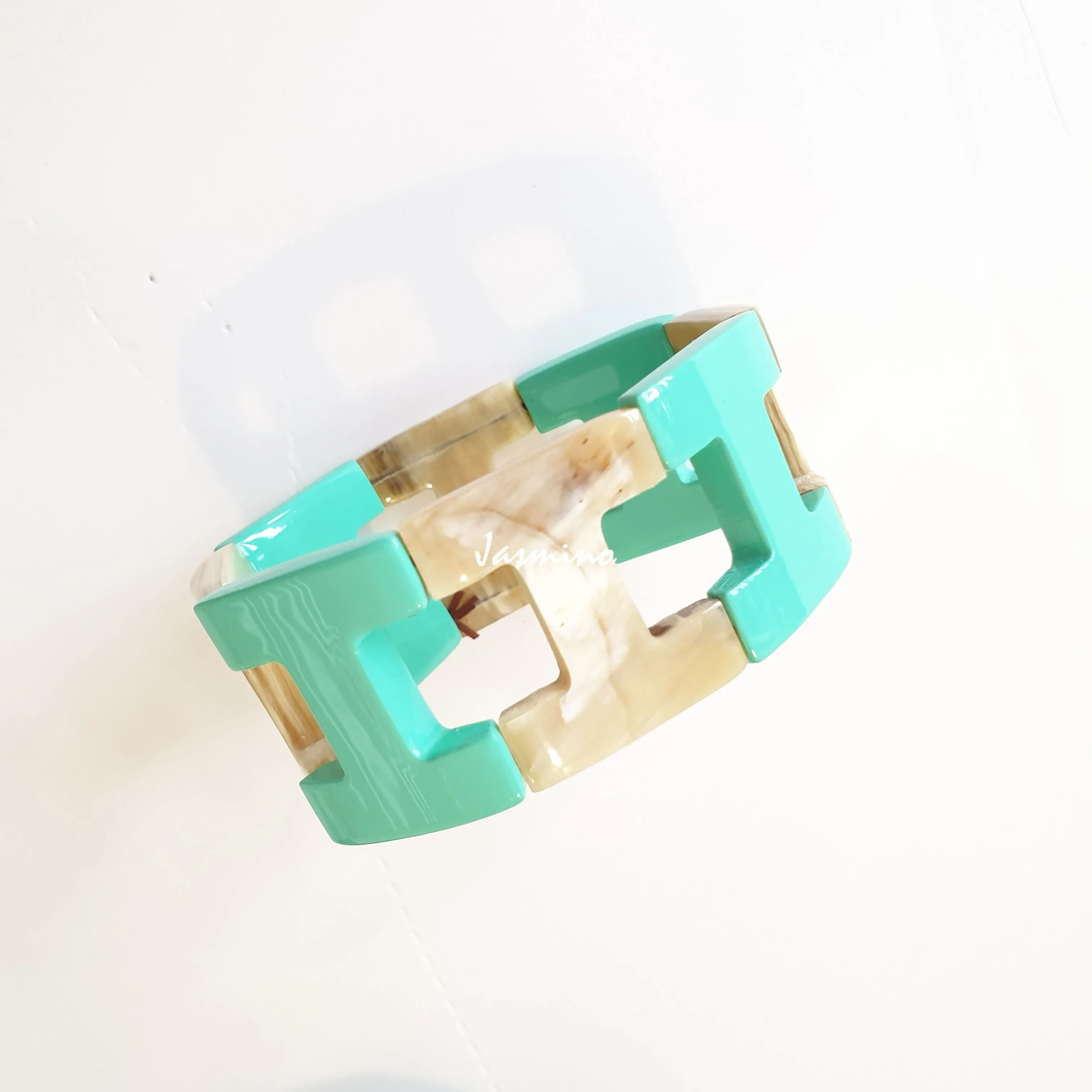 Jasmino Unique Aesthetic Geometric Ethnic Personalized Bracelet Made By Natural Buffalo Horn