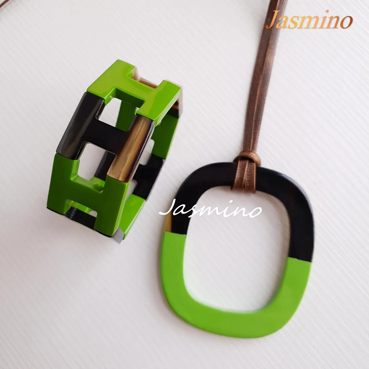 Jasmino Unique Aesthetic Geometric Ethnic Personalized Bracelet Made By Natural Buffalo Horn