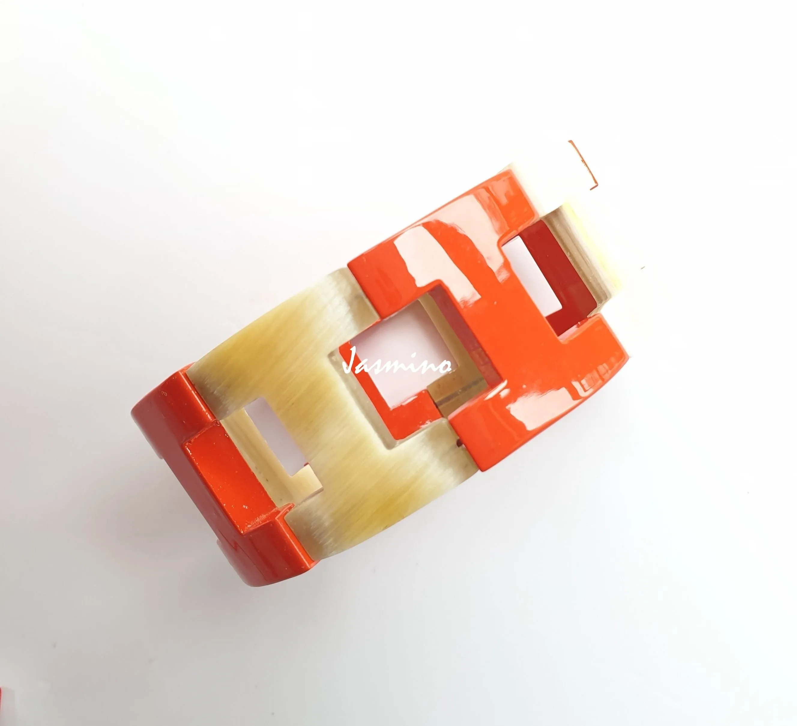 Jasmino Unique Aesthetic Geometric Ethnic Personalized Bracelet Made By Natural Buffalo Horn