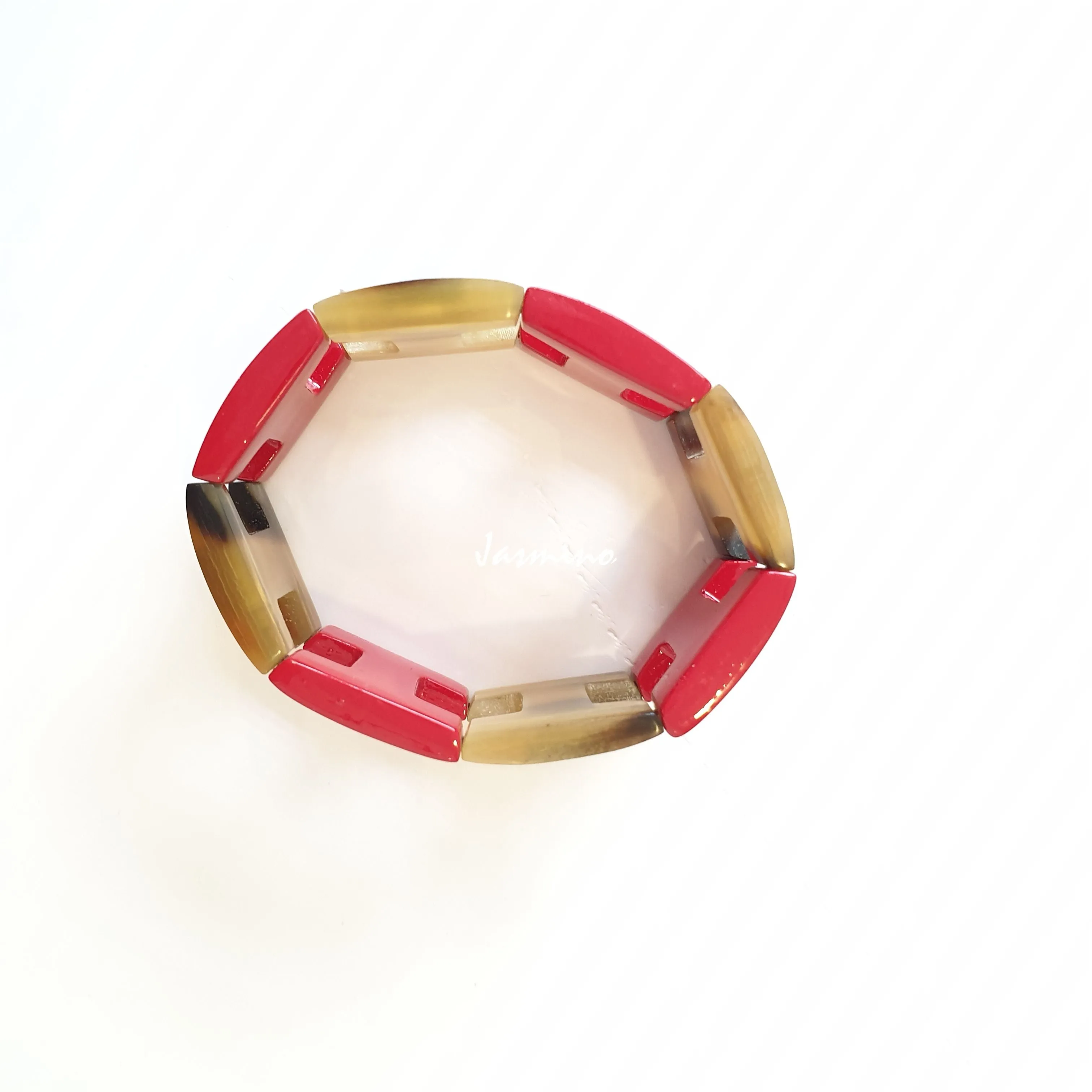 Jasmino Unique Aesthetic Geometric Ethnic Personalized Bracelet Made By Natural Buffalo Horn