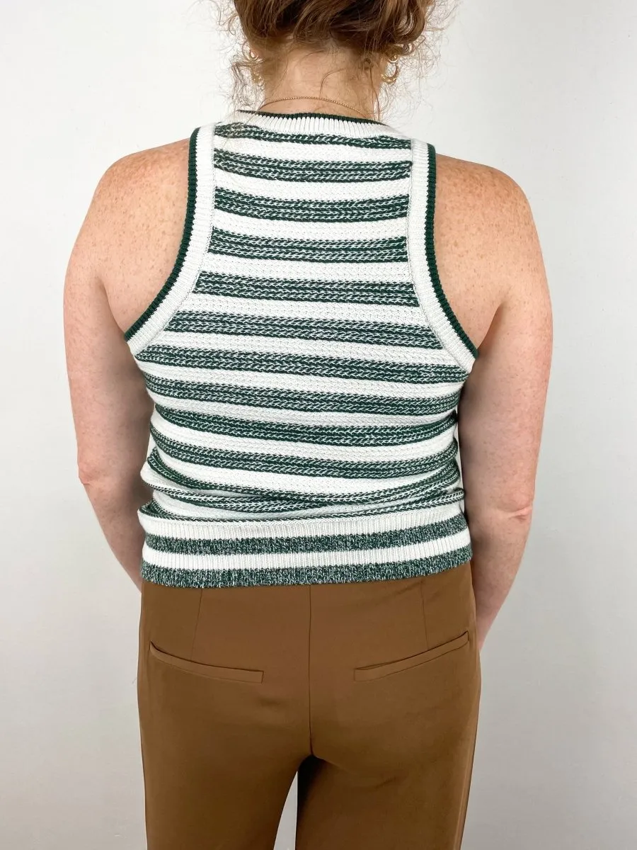 Jerrel Knit Tank in Ivory/Green