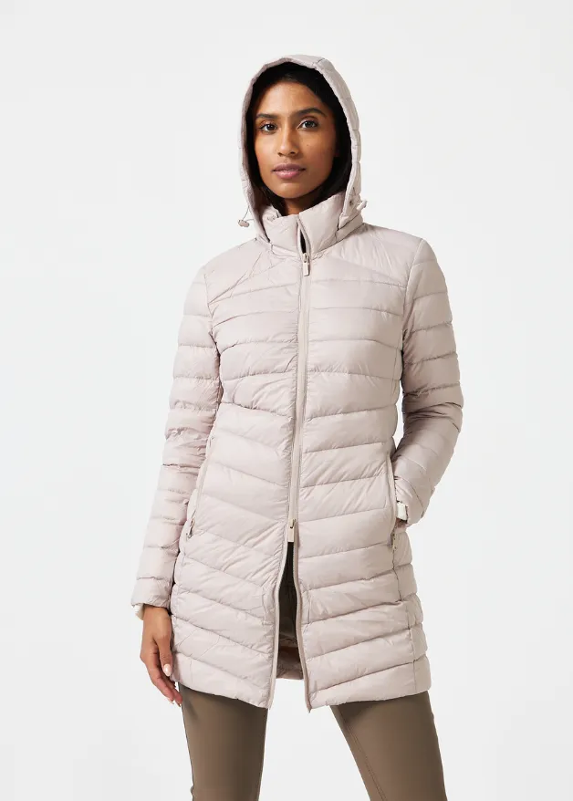 Latte Duck Down Puffer Coat