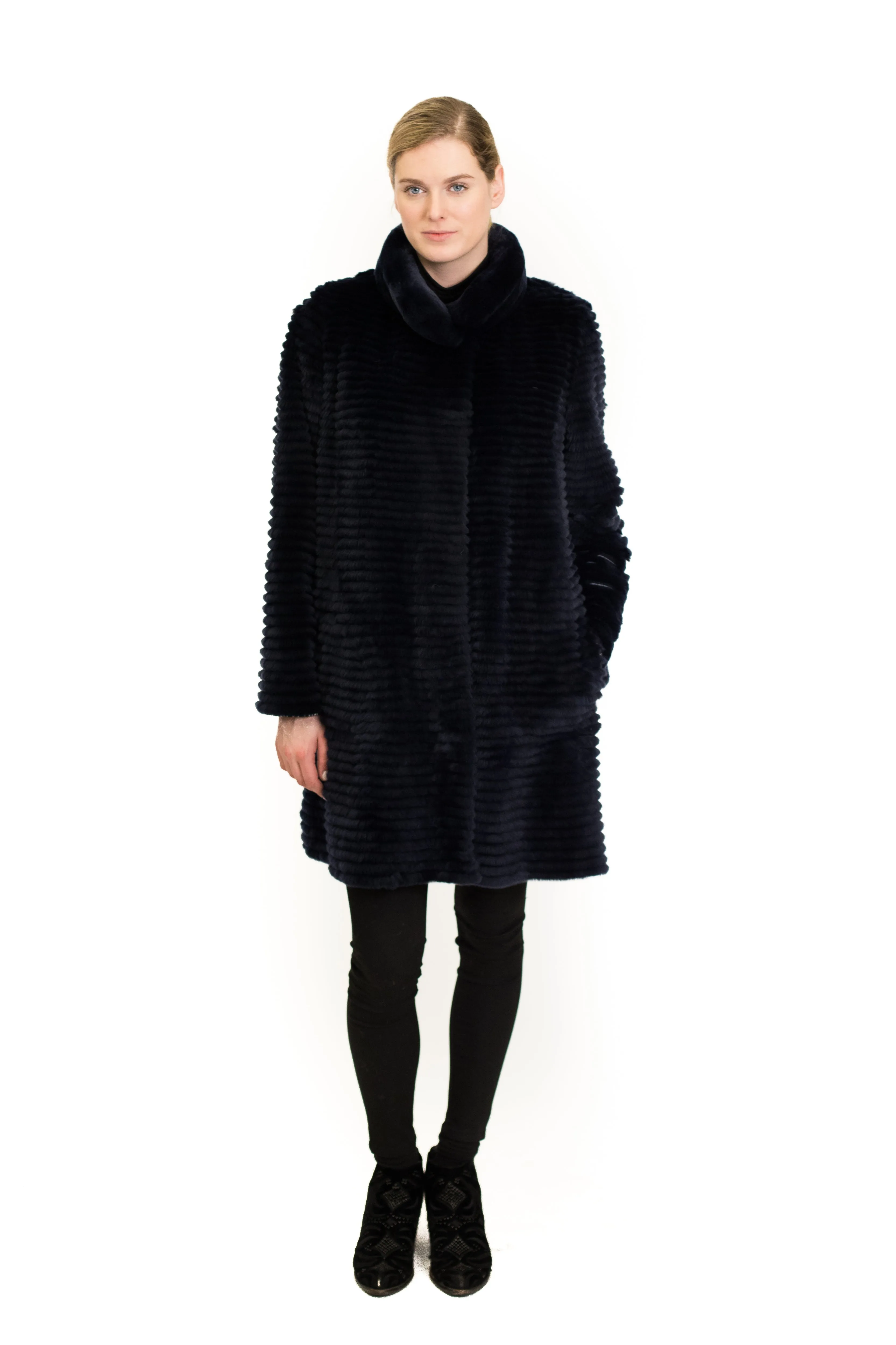 Lightweight Reversible Layered Rex Rabbit Coat