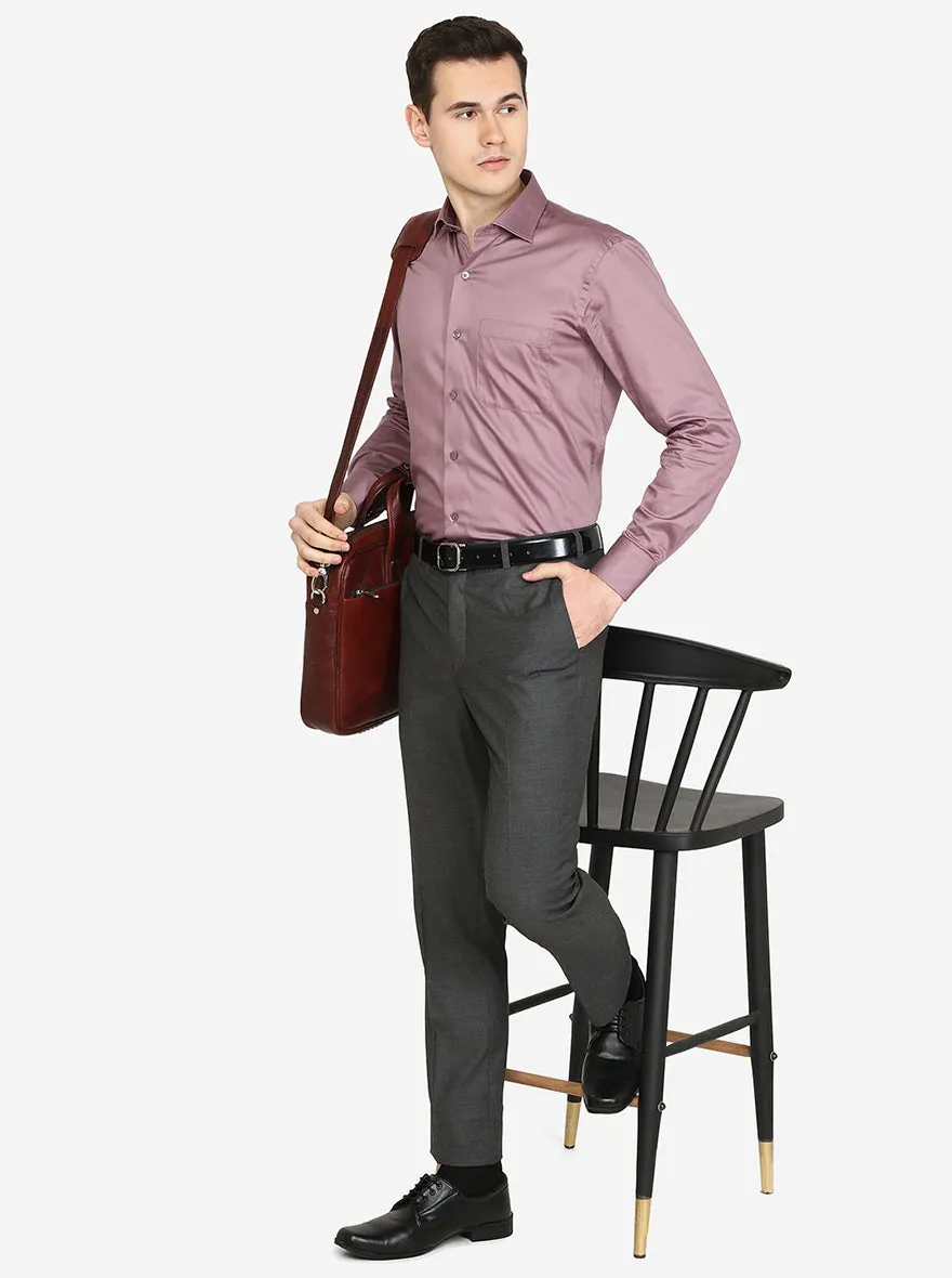 Lilac Pink Solid Slim Fit Formal Shirt | Metal