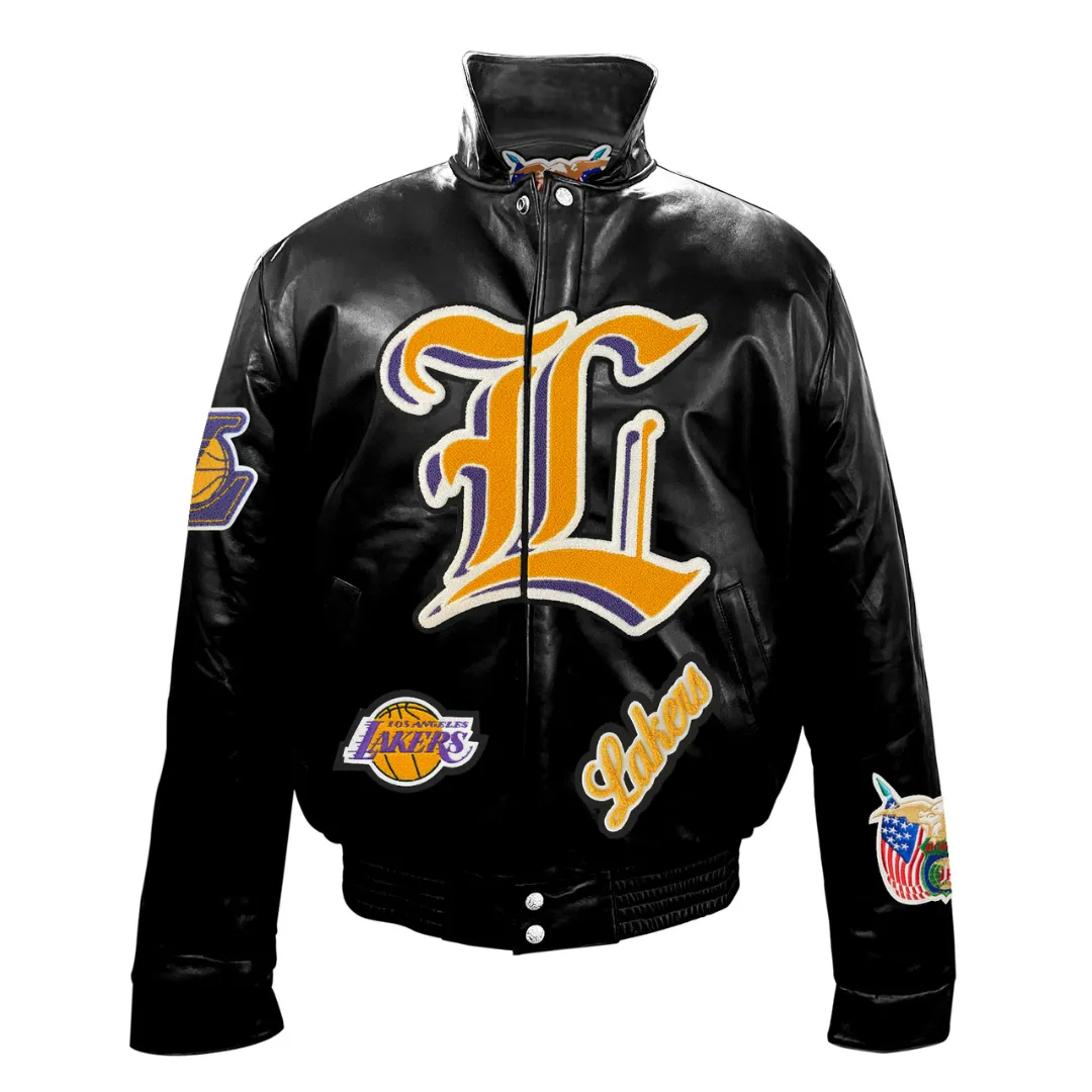 LOS ANGELES LAKERS PUFFER FULL LEATHER JACKET Color