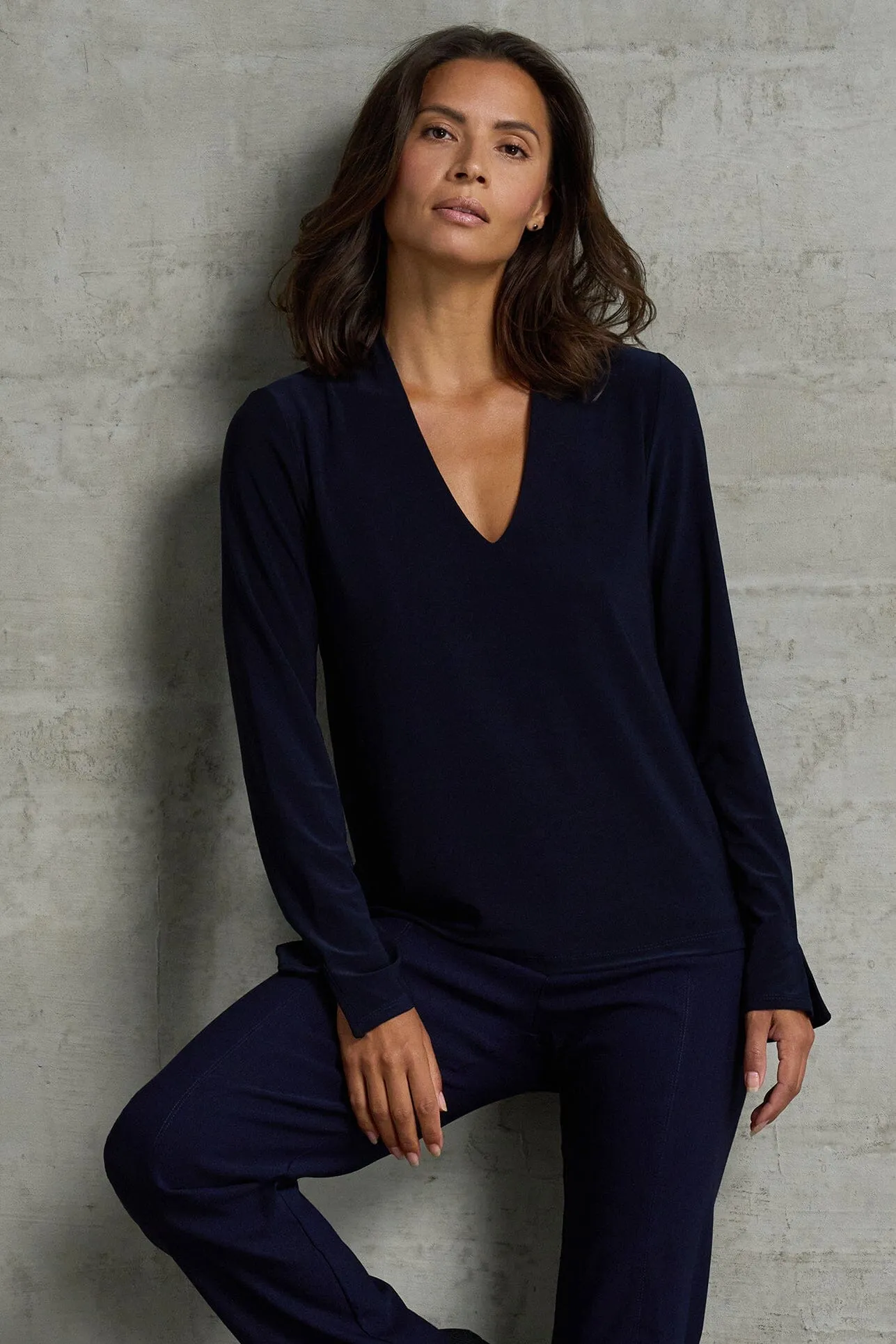 Luxe Stretch Long Sleeve V-Neck