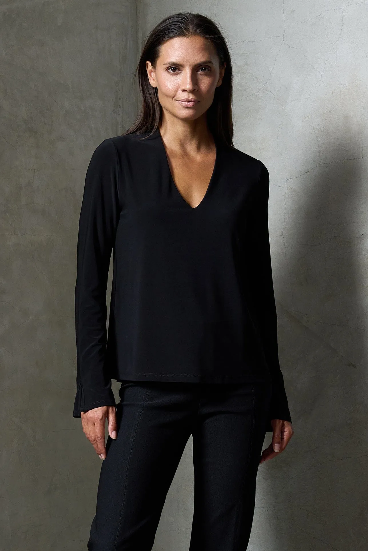 Luxe Stretch Long Sleeve V-Neck