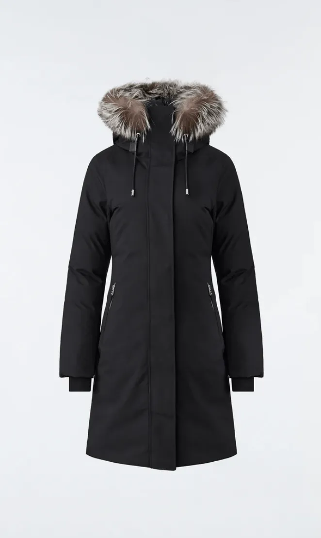 MACKAGE SHILOH-X - 2-in-1 Fitted Down Coat With Removable Bib And Silver Fox Fur