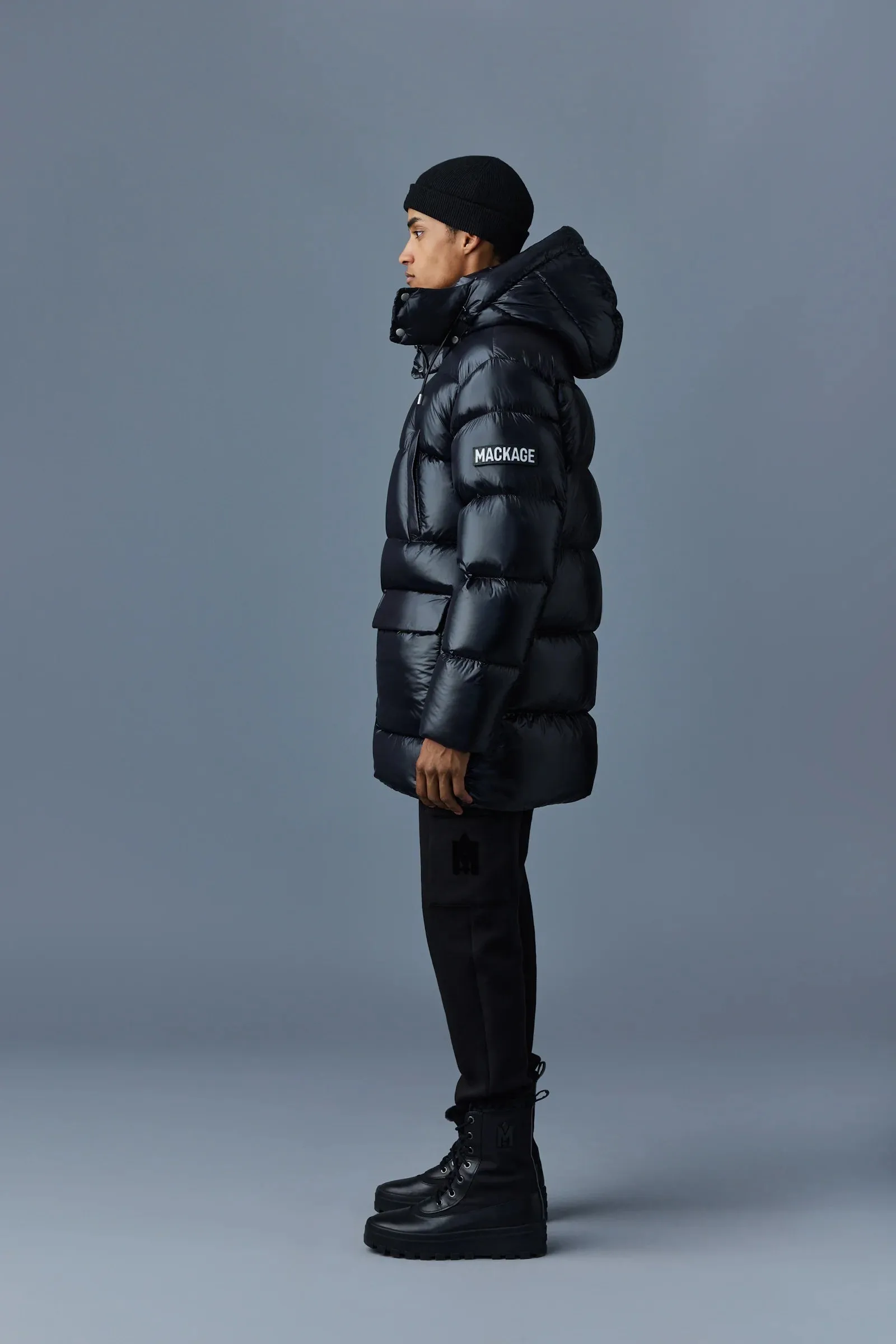 Mackage Winter Jacket lustrous light down parka with hood (Black) - MP0012990001KENDR