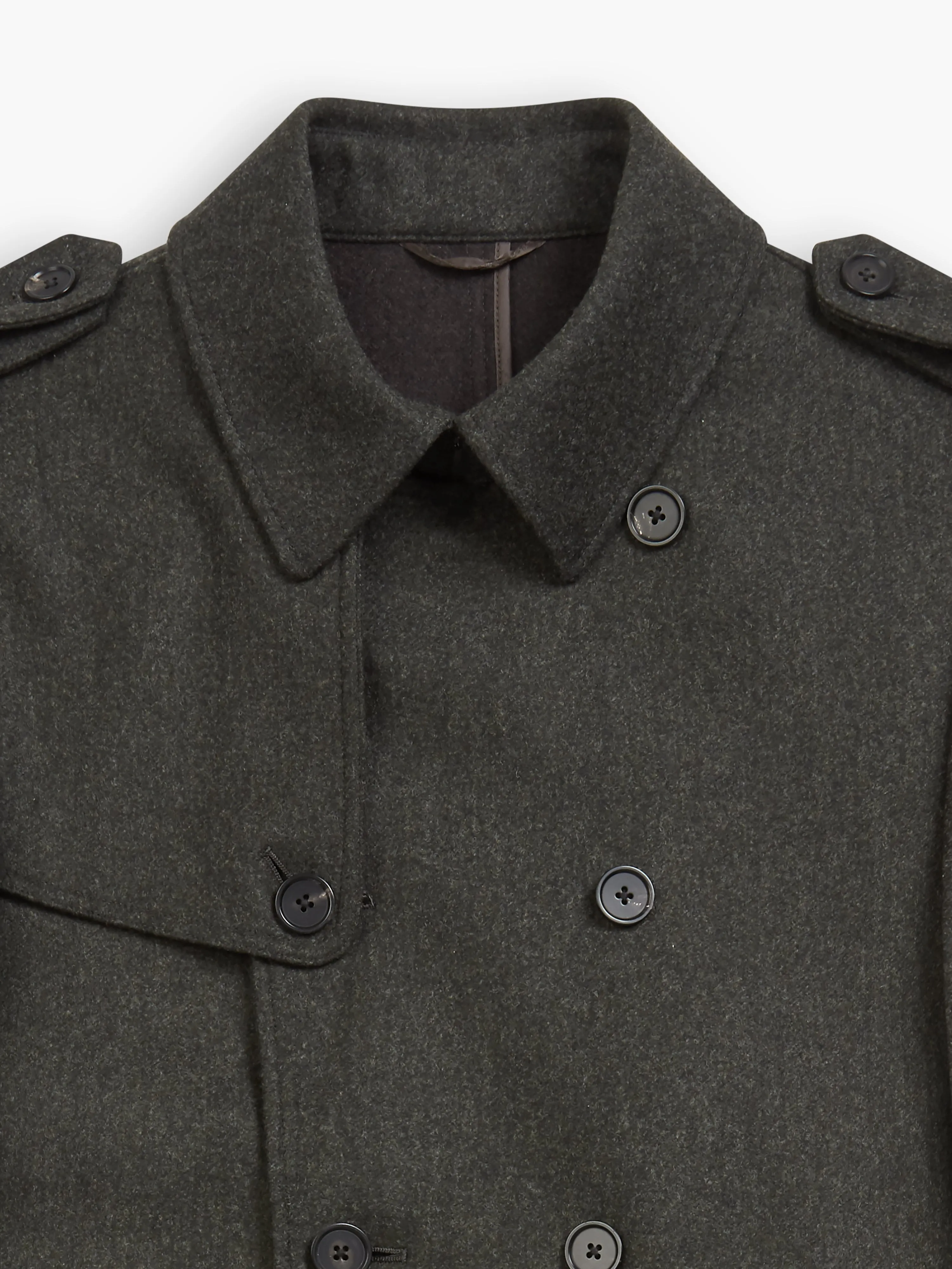 Manzotti Slim Fit Trench Coat in Olive