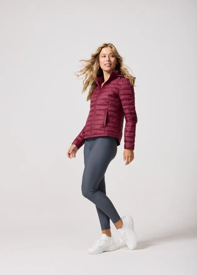 Maroon Duck Down Puffer Jacket