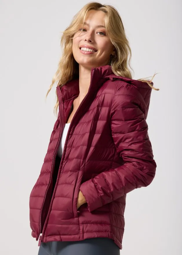 Maroon Duck Down Puffer Jacket