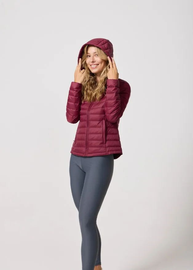 Maroon Duck Down Puffer Jacket