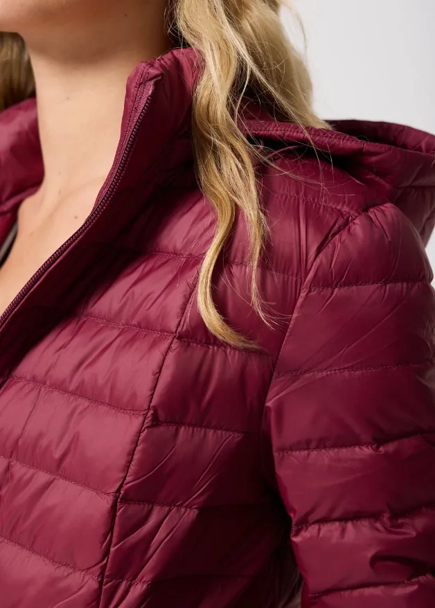 Maroon Duck Down Puffer Jacket