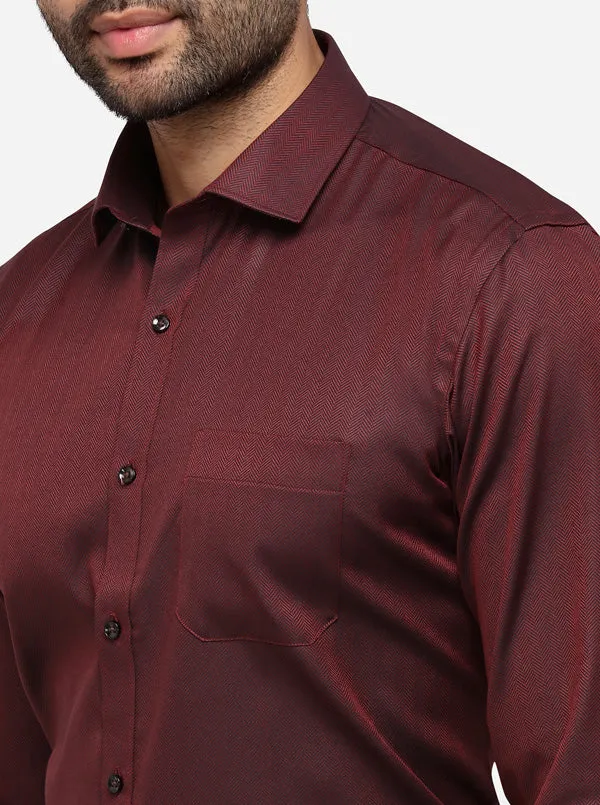 Maroon Striped Slim Fit Party Wear Shirt | Greenfibre