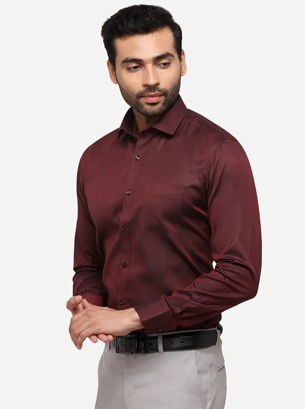 Maroon Striped Slim Fit Party Wear Shirt | Greenfibre