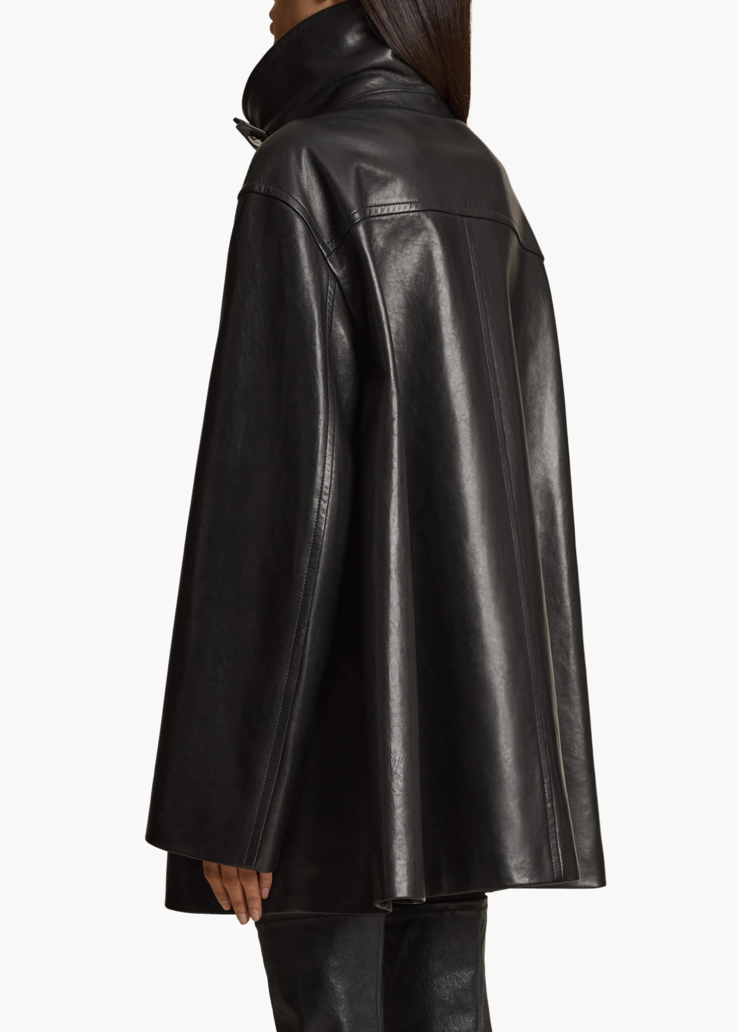 Melbo Coat in Black Leather