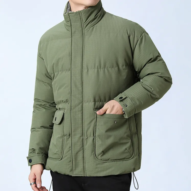 Men's Chic Houndstooth Insulated Puffer Jacket