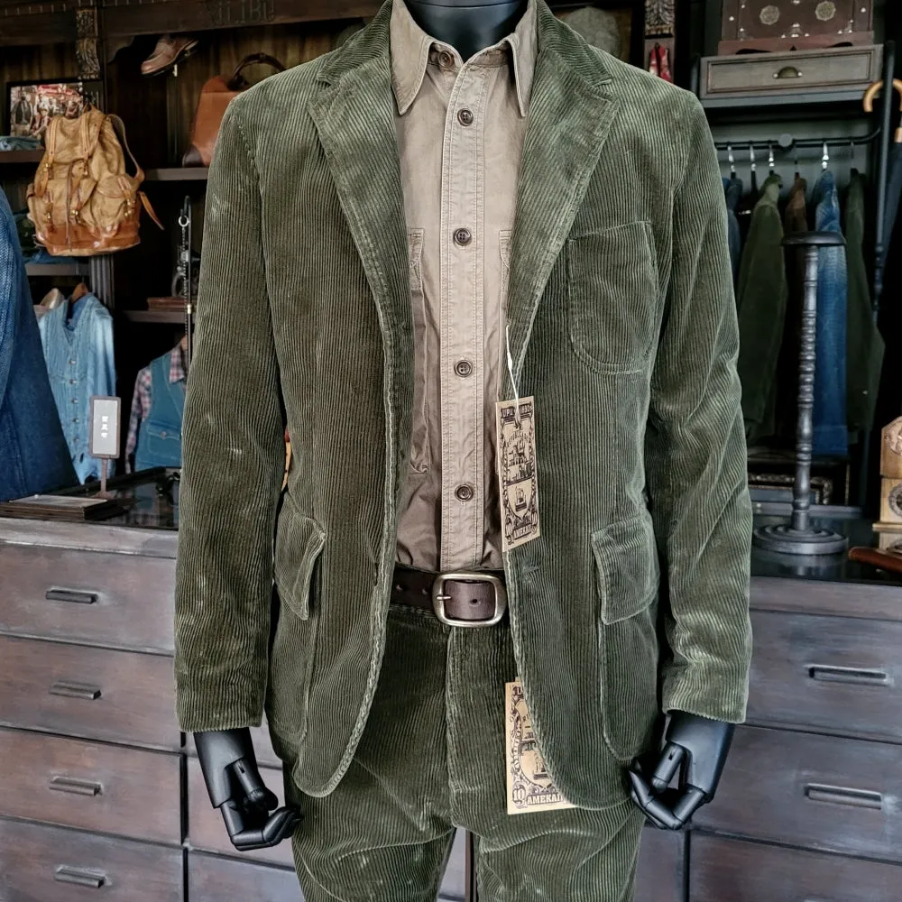 Men's Green Corduroy Suit Jacket