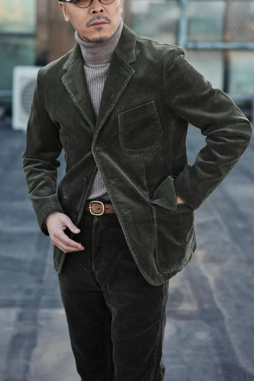 Men's Green Corduroy Suit Jacket