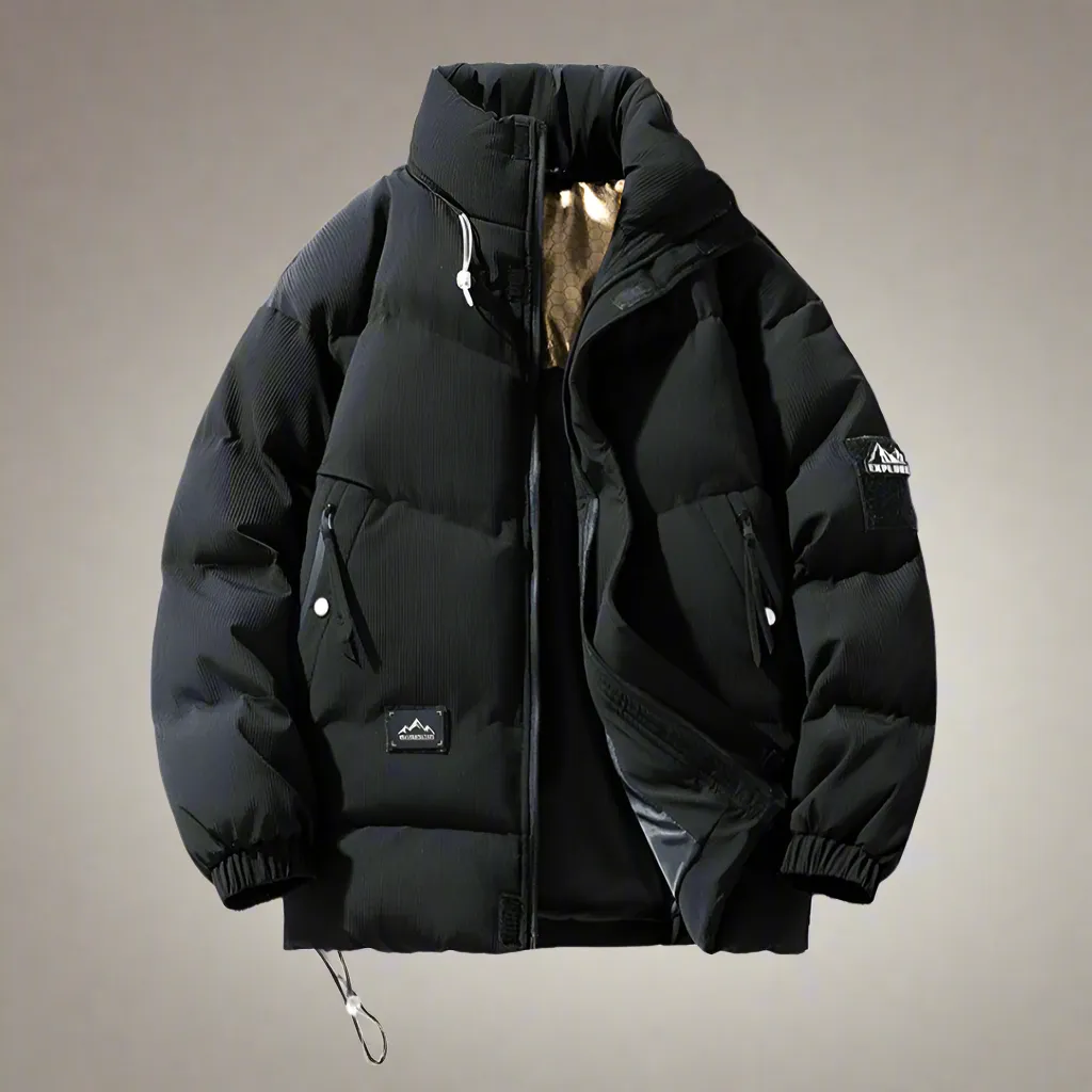 Mens Stand Collar Puffer Jacket