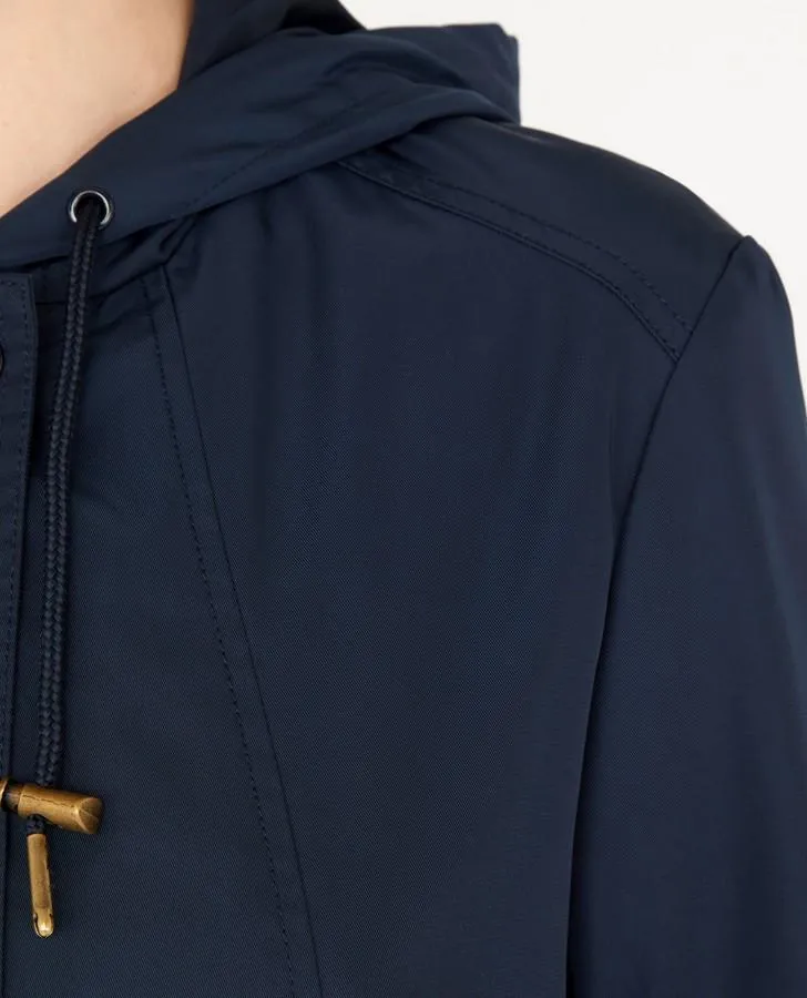 Navy Long Length Rain Coat