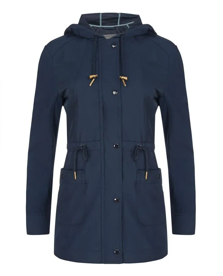 Navy Long Length Rain Coat