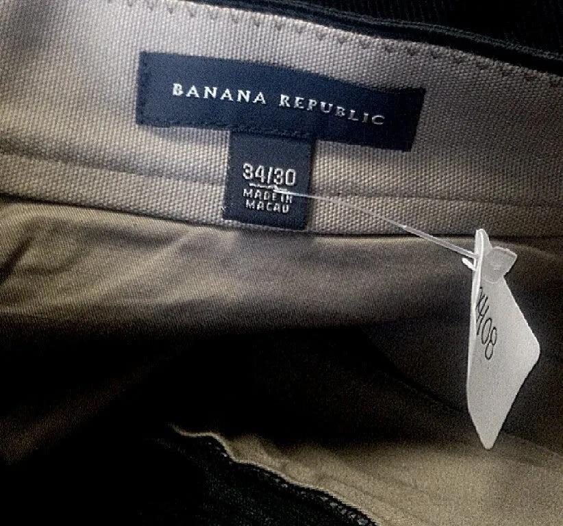 New- Banana Republic-Black Cotton Corduroy Casual Trousers- size 34x30