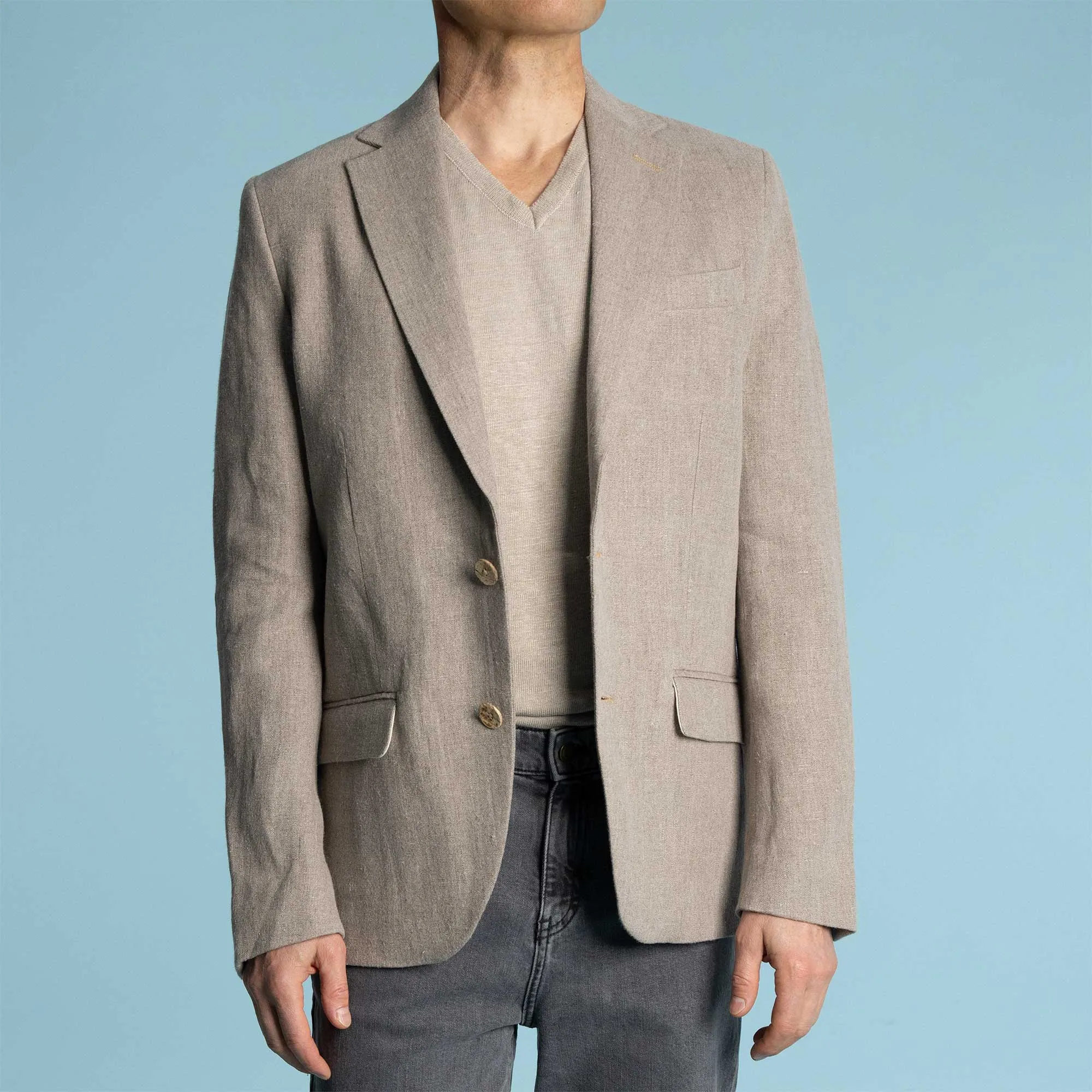 NEW YORKER 100% Organic Linen Blazer Jacket (Organic Cotton Lining, Coconut Buttons) (Biodegradable)