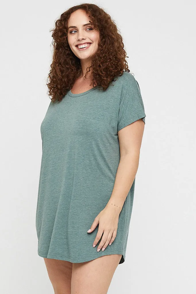 Niah Night Dress - Moss Green