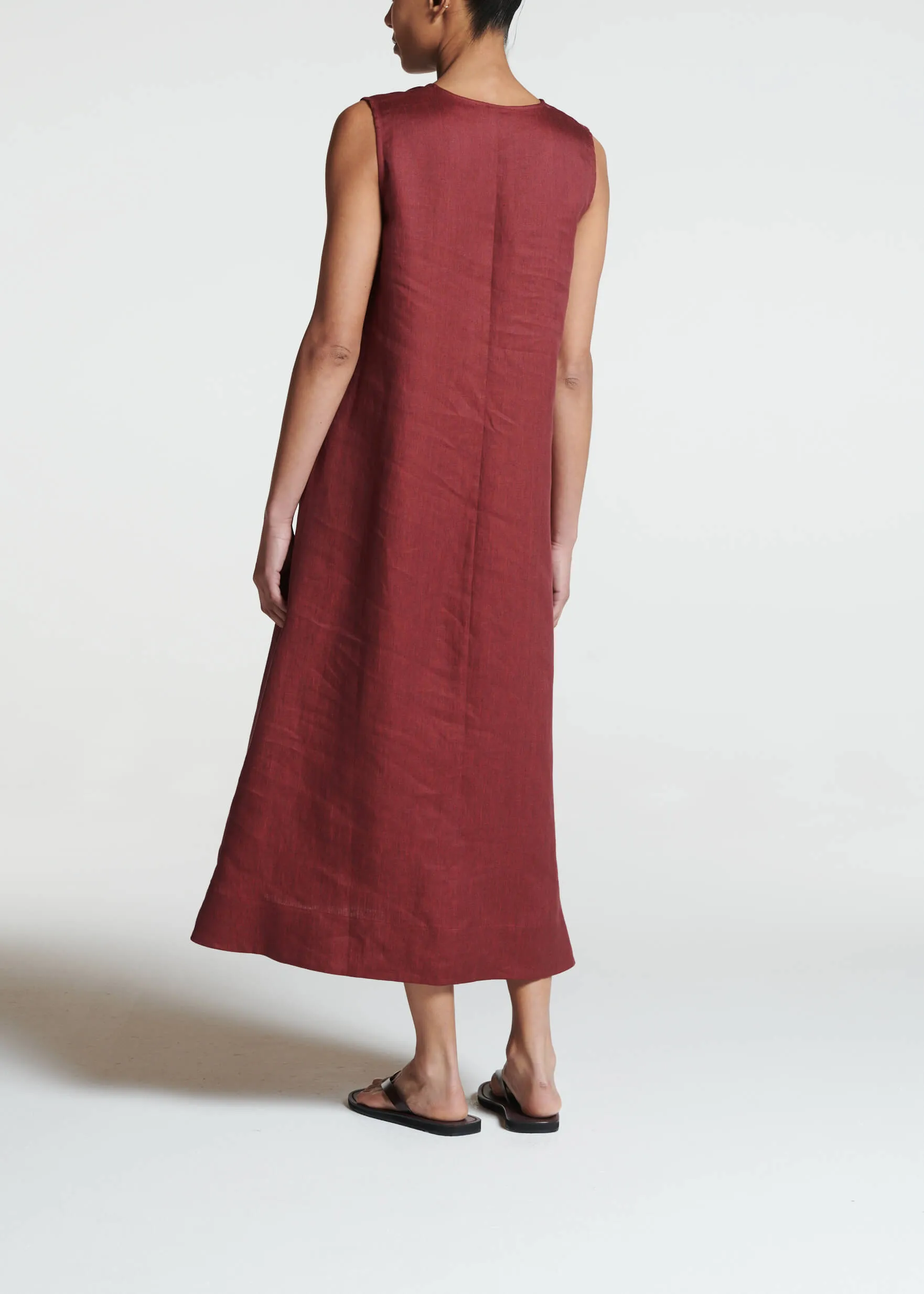 Nisha Dress Merlot Heavy Linen