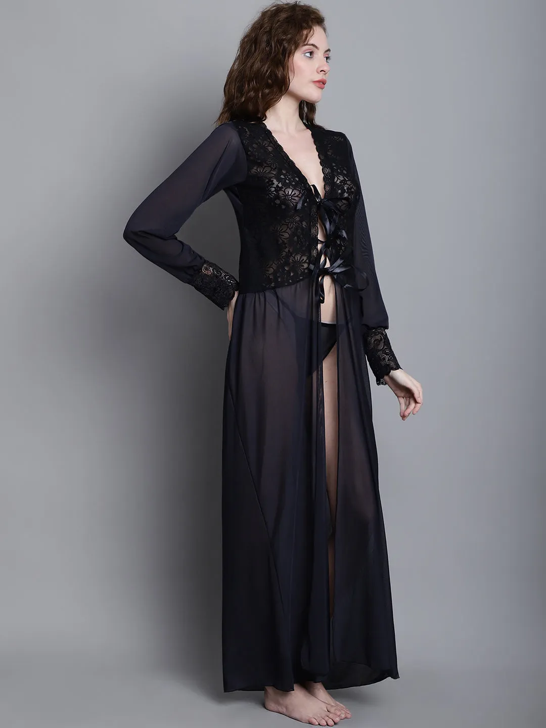 Overall Net with Exquisite Lace Robe