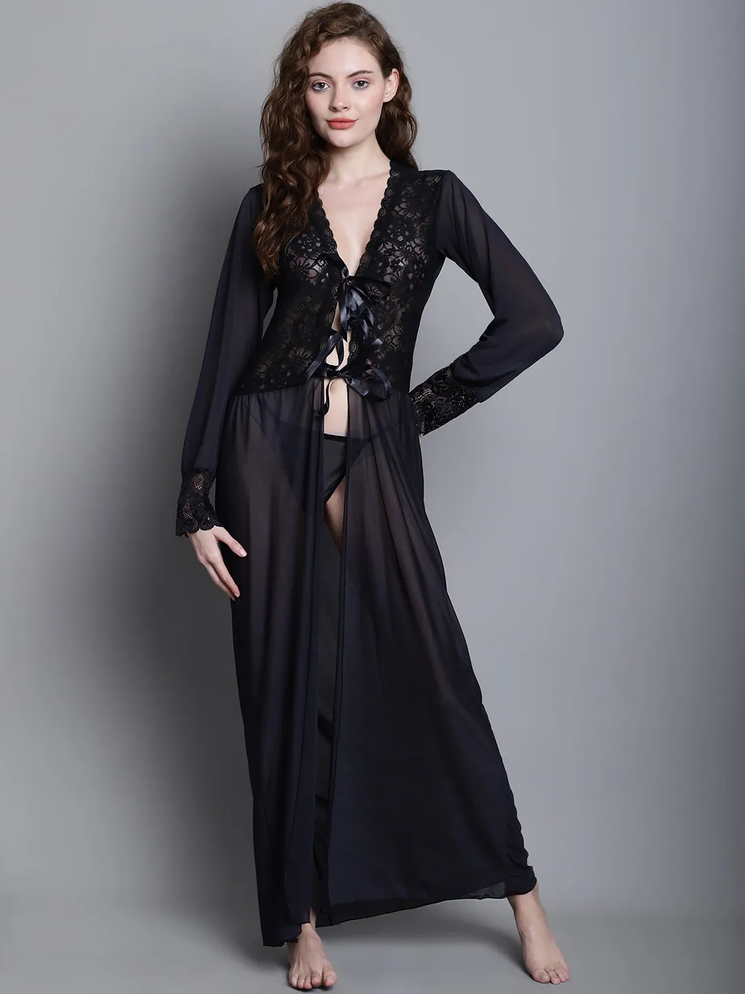 Overall Net with Exquisite Lace Robe