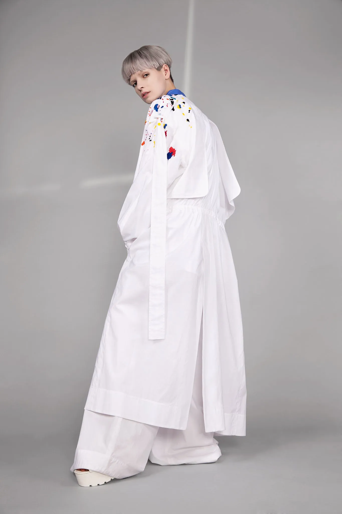 Paint Splash Embroidered "Helios" Trench Coat