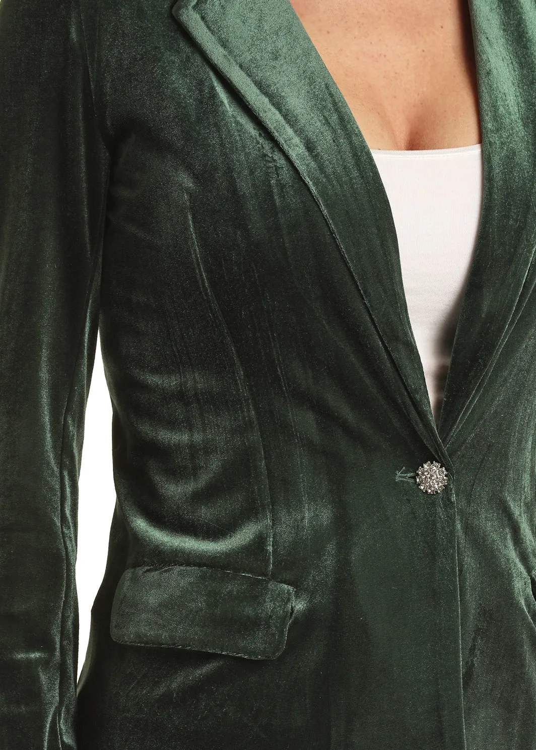 Panhandle Slim® Women's Single Button Green Velvet Western Blazer