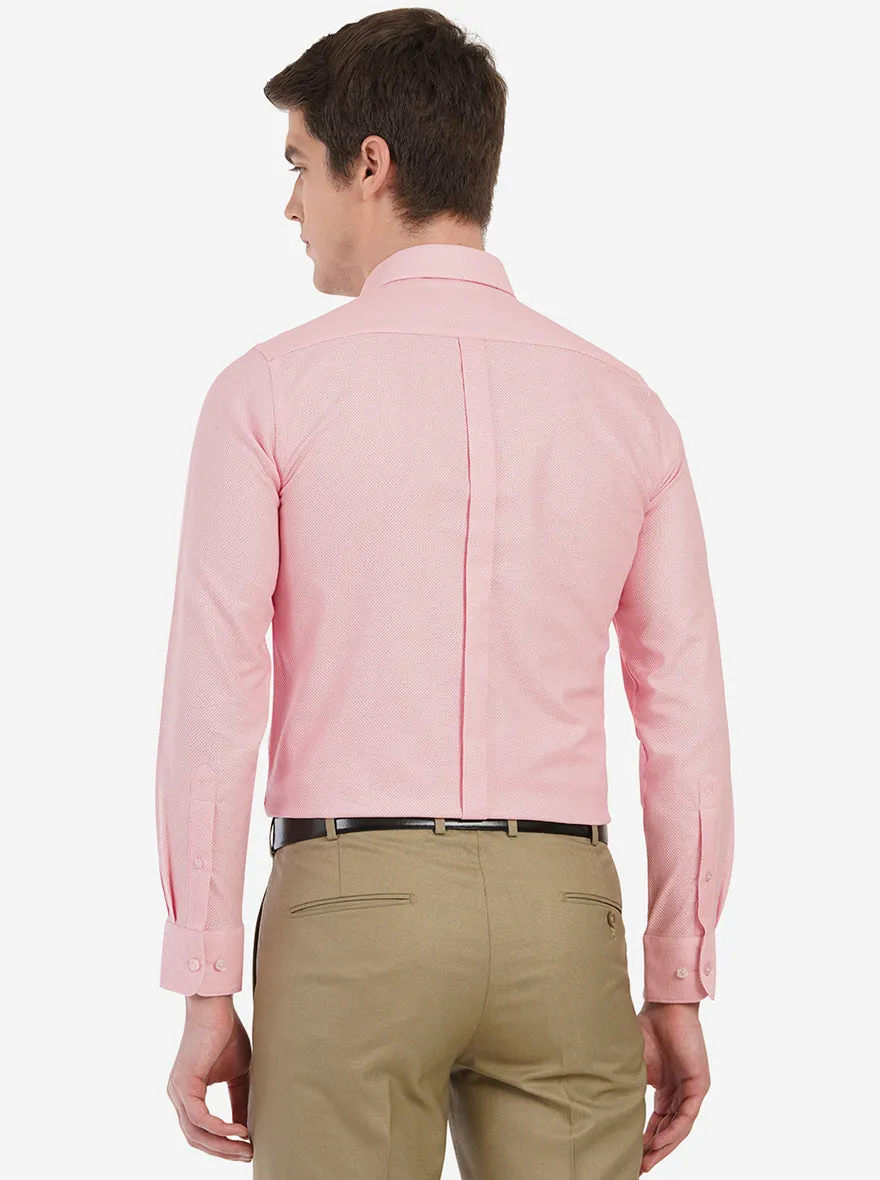 Pastel Rose Dobby Slim Fit Formal Shirt | JadeBlue