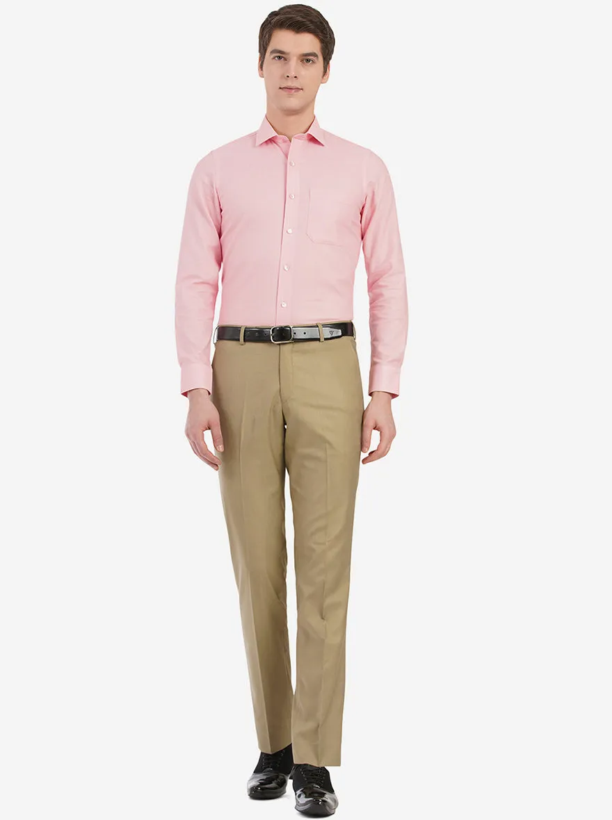 Pastel Rose Dobby Slim Fit Formal Shirt | JadeBlue