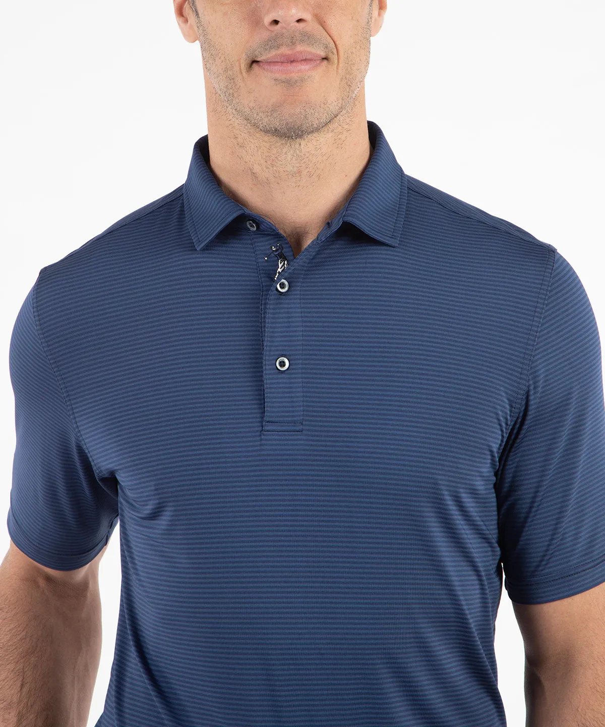 Performance Jersey Mini Tonal Feed Stripe Polo