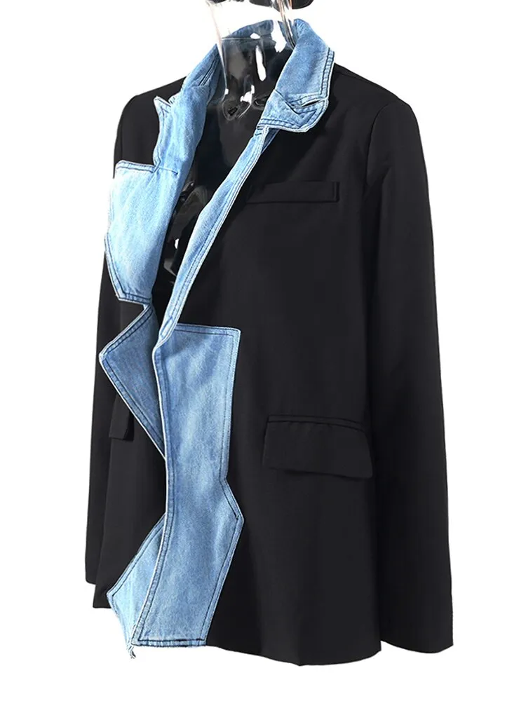 Pre Order:  Double Layered Denim Cotton Blazer