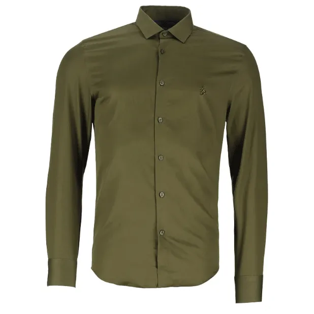 Pringle LS Slim Olive Tailored Fit Shirt